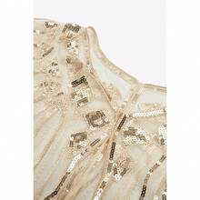 Shawl Wraps Sequin Beaded Evening Cape Bridal Shawl - Beige-3 - View 5