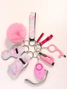 Self Defense Keychain Full Set For Women, Safety Keychain Set With Personal Alarm And Window Breaker, 9 Pcs Protective Keychain Accessories For Women - A - View 9