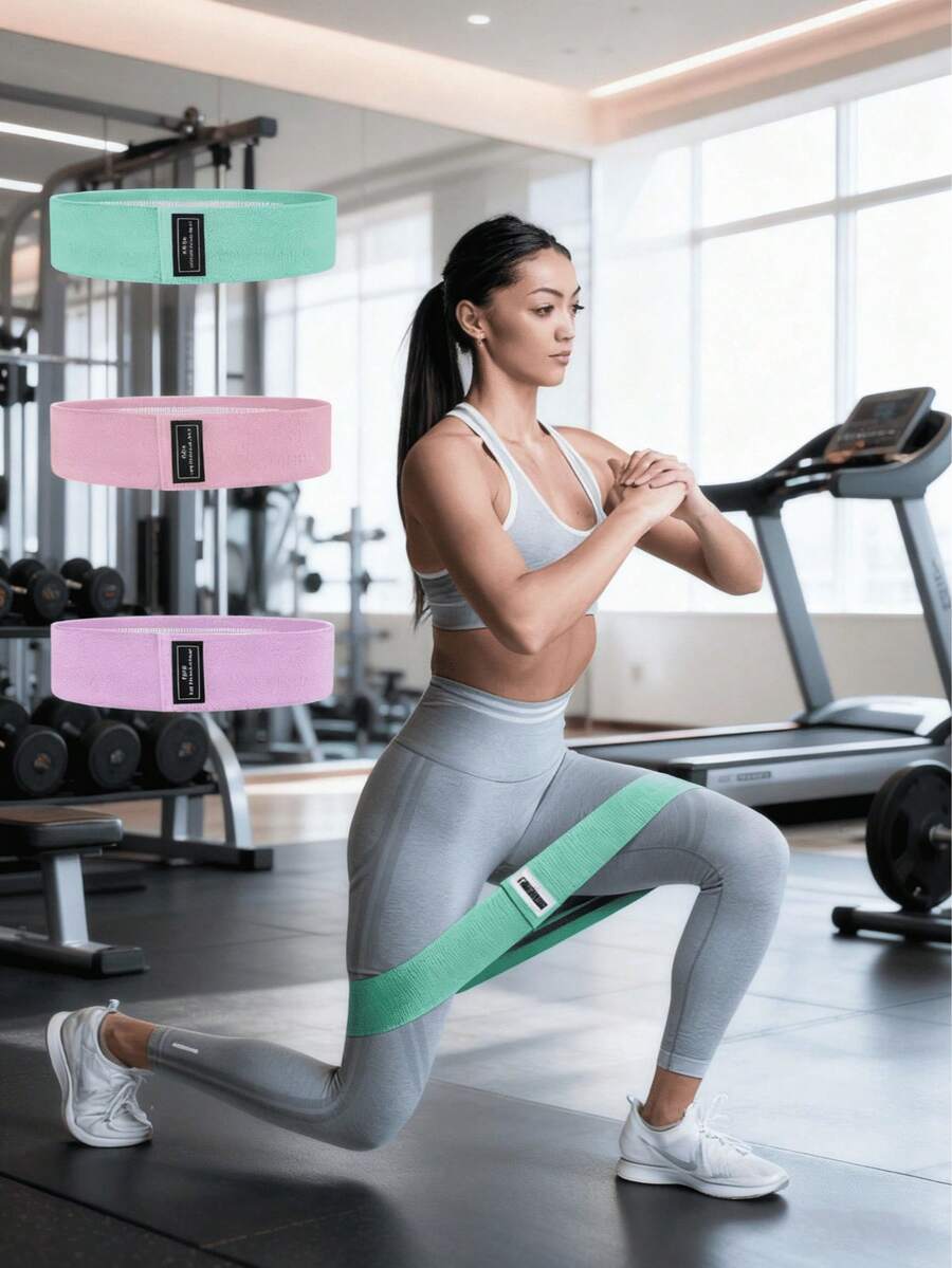 أشرطة المقاومة المحبوكة للتمارين اليوغا، أشرطة مرنة لتقوية عضلات الأرداف، أداة رفع الأرداف للمبتدئين