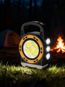 1pc Solar Powered Multifunctional Portable Lamp, Long-Range Floodlight Dual Mode Lighting, Outdoor Emergency Phone Charger Light, Suitable For Camping, Night Searching, Emergency Power Supply, Multi-Light Switching And Outdoor Scenarios - Solar Hand Lamp - View 4