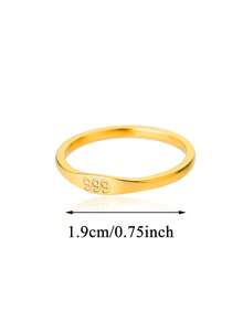 1 件简约不锈钢 111 444 777 天使数字戒指 18k 镀金多尺寸女士戒指情侣唯美婚礼金色吊饰珠宝防褪色日常佩戴配饰礼物 - 天使數字 - 查看 30