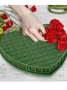 1个心形吸盘花泥块，树脂花泥，适用于婚车装饰、前窗展示、汽车花卉装饰配件|装饰花泥块|合成树脂材料 - 綠色 - 查看 3