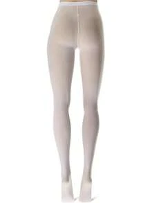 Women's Ultrasoft Microfiber Footed Tights - White - View 4