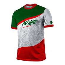 Camiseta de fútbol con gráfico de bandera de México para hombre, camisetas informales con estampado 3D de emblema nacional a la moda, camisetas de gran tamaño - Camiseta-ZFA60303 - Ver 3