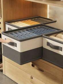 Caixa de Armazenamento Dobrável para Edredons e Organização de Roupas no Armário, Caixa de Armazenamento de Edredons, Caixa Organizadora de Roupas com Compartimentos, Cesta de Armazenamento Dobrável para Guarda-Roupa, Para Volta às Aulas (Cor e Estilo Aleatórios)