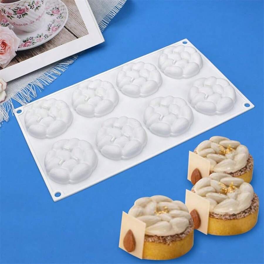 Mostsom Chocolate Almonds Molds Silicone 8 Cavities Chocolate Candy Fondant Mold Mould For DIY Baker Soap Mold (Almonds G1_11.8x6.88x0.72inch),AlmondsG1_11.8x6.88x0.72inch - 杏仁G1_11.8x6.88x0.72英寸 - 查看 1