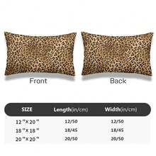 Leopard Print Lumbar Throw Pillow Covers 12x20 Set Of 2 Cute Cheetah Print Short Pl 11ush Pillows Case Brown Rectangle Cushion Cover Decorative Pillowcases For Couch Bed,20inchx12inch(Packof2),Brwon - 棕色的 - 查看 3