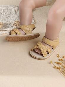 0-1岁婴幼儿鞋，3-6-9-12个月新生儿凉鞋，夏季款 - 杏色 - 查看 2