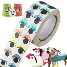 Self-Adhesive Holographic Eye Stickers With Glittery & Shiny Eyes - Mixed Colors (Green, Pink, Yellow, Orange, Red, Purple, Brown, Scrapbooking, Gift Wrapping, Halloween, Christmas, New Year Decorations - Single-Use Fantasy Theme Stickers - Multicolor - View 2