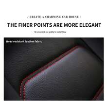 5-Seat Car Seat Covers Full Set, Black Red Stitching Leatherette, Universal Fit For Sedan SUV, Breathable Non-Slip Auto Seat Protectors - Phiên bản tiêu chuẩn màu đen và đỏ - Xem 4