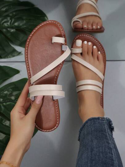 Nuevas sandalias planas de talla grande para mujeres, cómodas y de punta redonda abierta. Estilo casual, de moda, para exteriores, vacaciones y playa, ideales para el verano.
