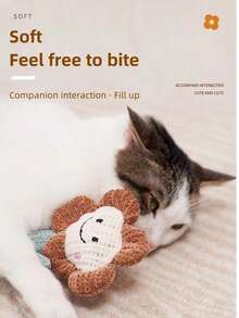 1pc Random Cat Toy With Cat, Chewable & Scratching Plush Cat Toy, Pet Supplies - Multicolor - View 1