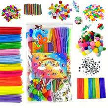 Handmade Pompom Craft Kit, Party Favor, Art & Craft Supplies, Includes Pompoms, Movable Eyes, Pom Poms, Buttons, Craft Sticks, Sequins And Other Craft Supplies - Multicolor - View 1