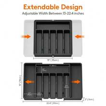 Silverware Drawer Organizer, Expandable Utensil Tray For Kitchen,  Flatware And Cutlery Holder, Adjustable Plastic Storage Boxes - Mặc định - Xem 4