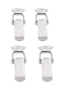 2/4/12pcs Stainless Steel Buckle Hasp Locks, Solid Thick Plate, Suitable For Tool Boxes, Home Cabinets, Wooden Boxes, Tool Chest Drawers, Safety Locks With Screws