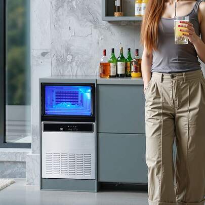 Máquina de hielo comercial de 130 lb/24 h, capacidad de 33 lb, para bar y restaurante