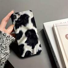 Funda para teléfono con estampado de vaca, compatible con fundas ,  17,  16 Pro Max,  15 Pro Max,  13 y  12. Fabricada en TPU, ofrece protección contra golpes y caídas. Un regalo ideal para familiares, amigos, seres queridos, novios/novias y para Navidad. - Negro - Ver 5