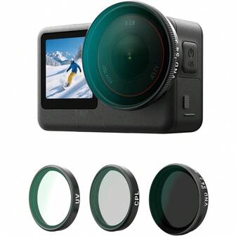  TELESIN Filter Kit For Osmo Action 6 – VND 2–32 Variable ND, CPL UV Lens Filters, HD Optical Glass/Multi-Coated Filters Set, Action 6 Accessories For Travel, Sports & Cinematic Video