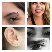 316L Piercing Jewelry Jewelry Eyebrow Ring Hypoallergenic Tongue Ring Daith Earrings Piercing Jewelry Men And Women Curved Barbell Tragus Piercing Jewelry - Multicolor - View 5