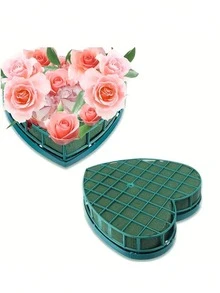 1个心形吸盘花泥块，树脂花泥，适用于婚车装饰、前窗展示、汽车花卉装饰配件|装饰花泥块|合成树脂材料 - 綠色 - 查看 9