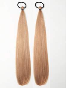 Bộ 2 tóc giả buộc đuôi ngựa thời trang tự xoắn đầu viên thuốc dài vừa phải kiểu buộc tóc giả cho trẻ em sử dụng hàng ngày trong tiệc tùng - Nhiều màu - Xem 12