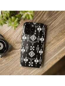 1pc Western Elements Pattern Phone Case Compatible With IPhone 11 12 13 14 15 Pro And 16 Pro Max - Multicolor - View 4
