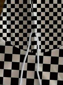 Men's Black & White Checkerboard Hooded Sweatshirt - Modern Board Game Print Sweater With Hood & Pocket, Machine Washable Casual Winter Sweaters For Fall/Winter Layering, Versatile Giftable Outerwear - 風格 - 查看 4