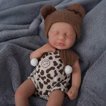 12 Zoll Reborn Baby Puppe, trägt niedlichen braunen Outfit, geeignet für Kinder ab 3 Jahren, tolles Geschenk zu Weihnachten, Halloween, Erntedankfest, auch als Sammlerstück - Braun - Übersicht 5