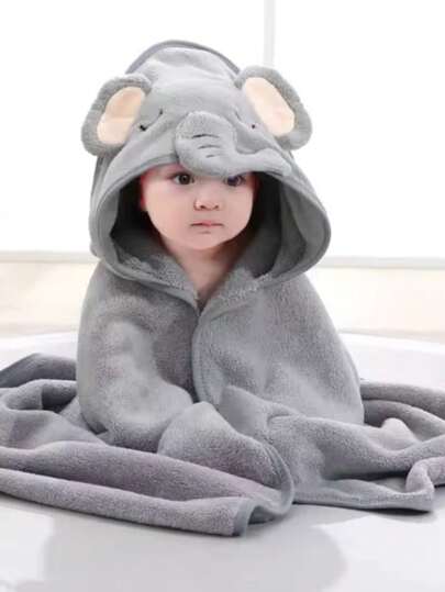 Toalha Banho Capuz Bichinho Bordado Roupão Bebê Recém Nascido Infantil Criança Bordado Ref: YB-006