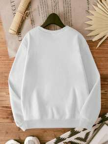 Weihnachts-Lebkuchen-Sweatshirt, 100 % Baumwolle, lockere Passform, Streetwear-Stil, bequem, Kunstdruck, Neuheit - Weiss - Übersicht 3