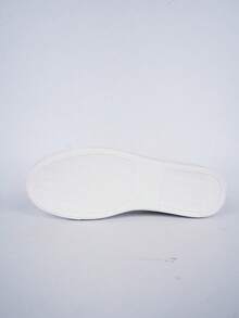 1 par de zapatos deportivos casuales para mujer de primavera/verano/otoño, con cordones clásicos, cómodos y delgados, de puntera redonda, en colores de patchwork, con cremallera lateral blanca para exteriores, y zapatillas deportivas versátiles de exterior para skateboard en color plateado - Blanco - Ver 6