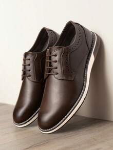 Men's Casual Dress Sneaker Shoes, Business Formal Derby Plain Toe Oxfords Crossflex GentEdge - nâu sẫm - Xem 2