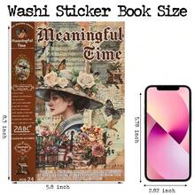 Large 24 Sheets Pre-Cut Journal Sticker Book For Junk Journal Supplies, 452pcs Vintage Washi Stickers For Journaling, ScrapbooFKing, Collage Materials, Bujo, Planners, Art Crafts,RetroTime - RetroTime - 查看 5