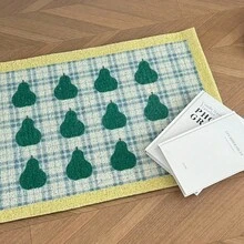 Holiday Apple Pattern PVC Floor Mat, Non-Slip And Washable Carpet, Suitable For Use In Offices, Entrances And Porches - Christmas Theme Carpet - Multicolor - View 8