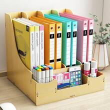 Caja organizadora de escritorio, estante organizador, carpetas organizadoras, estantería de escritorio, organizador mágico, suministros de oficina, caja organizadora para escritorio - Negro - Ver 5