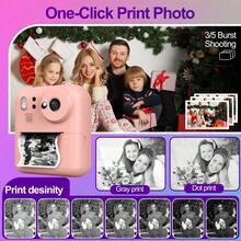 Cámara instantánea para niños, cámara digital para niños de 1080p HD con doble lente para selfies, con 3 rollos de papel y tarjeta de 32GB, regalos de Navidad, cumpleaños y Año Nuevo para niños y niñas de 6 a 12+ años - Rosa - Ver 6