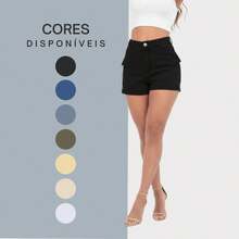 MILLE MODAS WOMEN'S CARGO JEANS SHORTS - 黑色 - 查看 8