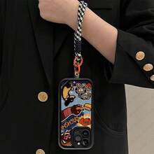 1个可爱卡通腊肠犬图案+挂绳防震手机壳，适用于 17/17 Pro/17 Pro Max/16/16 Plus/16 Pro/16 Pro Max/15/15 Pro/15 Plus/15 Pro Max/14/14 Pro/14 Plus/14 Pro Max/13/13 Pro/13 Pro Max/12/12 Pro/12 Pro Max/11/11 Pro/11 Pro Max/X/XR/XS Max，创意手机壳 - 黑色 - 查看 2