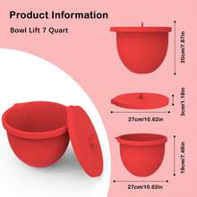 KitchenAid Tilt-Head 5 夸脱硅胶密封垫圈替换碗衬垫、硅胶打蛋器、不粘搅拌碗、烘焙助手、烘焙和糕点专业搅拌碗 - 彩色 - 查看 12