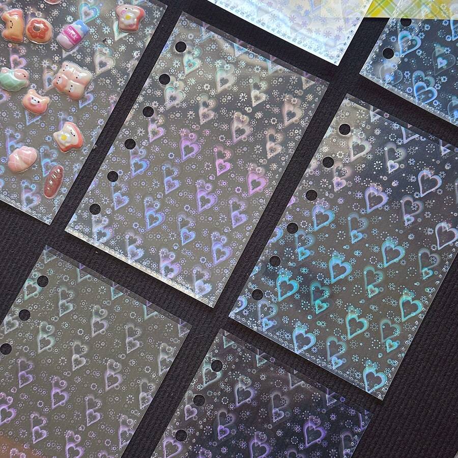 Pagini de rezervă A7 10/20 buc, Pagini interioare transparente, Carte cu autocolante 3D în relief, Album cu autocolante, Pagini de rezervă pentru album foto A7 cu foi libere - Multicolor - Vizualizare 1