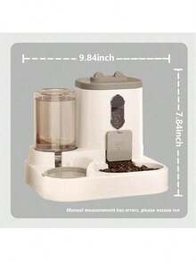 1 pieza Dispensador de comida para gatos totalmente automático 2 en 1 - Sistema integrado de alimentación de agua y comida - Dispensador de agua lindo - 3L - Ver 3