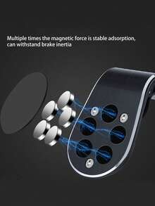 Suporte magnético para celular com rotação de 360° para saída de ar do carro, forte fixação magnética, ajuste multiangular, compatível com iPhone e Android, à prova de choque, resistente a arranhões, plug and play. - Multicolorido - Ver 6