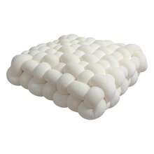 1pc Knotted Pillow Soft Cushion Home Accessory Square Office Knotted Pillow Plush Pillow For Living Room Bedroom Sofa Couch Living Room Home Accessory - màu trắng sữa - Xem 2
