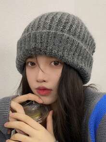 1顶男女通用经典时尚新款超大加厚针织帽，宽松百搭，修饰脸型，适合户外、休闲、街头、派对等场合，提升女性魅力和男性优雅气质，针织帽 - 帽子 - 查看 17