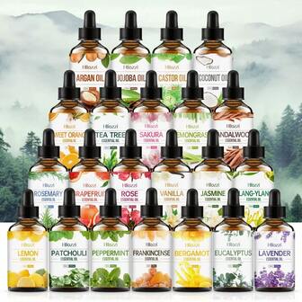 1 pieza Vial de 30ml de extracto de planta de aceite esencial, adecuado para humidificar salas de estar, dormitorios, baños, aromaterapia, masaje corporal, mejorar la frescura del aire y eliminar olores, natural y fresco