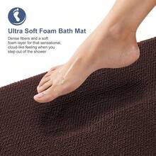 Thick Memory Foam Bath Mat Rug 30x20, Extra Soft Absorbent Bathroom Rug, Quick Dry Bath Mats, Non-Slip, Machine Washable Carpet For Bathroom, Tub And Shower, Home Decor Accessories, Brown,30inchx20inch,Brown - Coklat - View 3