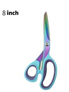 Stainless Steel Colorful Titanium Coated Sewing Scissors, Dressmaking, Cutting Fabrics, PU Leather - Multicolor - View 14