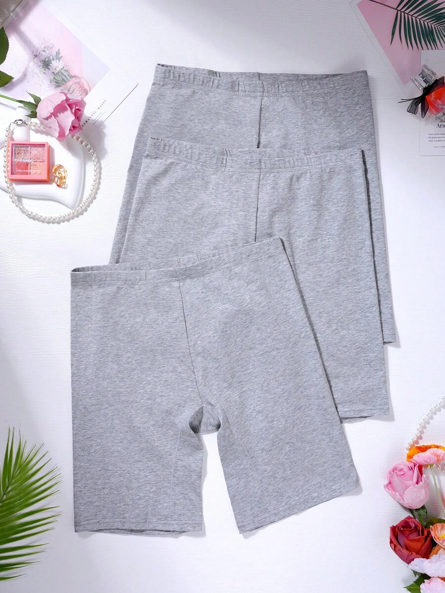 3pcs/Pack Seamless Solid Color Underwear - Grey - View 1