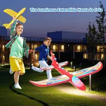 Aviones de Juguete para Niño, 3Pzs Juguetes Lanzadores de Aviones de 2 Modos, 4 en 1 Avión de Juguete de Espuma con LED, Juguetes Exterior para niño, Regalo para Niño de 3 años+ - 1 - Ver 7