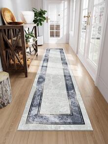 1pc Minimalist Style 1000/㎡ Faux Wool Hallway Carpet, Runner Rug, Entrance Mat, Home Decor - Dusty Blue - View 1